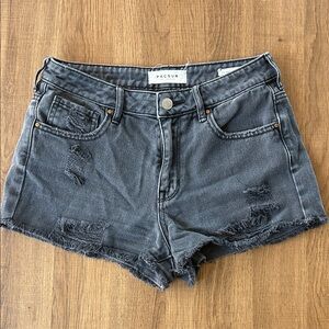PacSun Women's Charcoal Frayed Jean Shorts